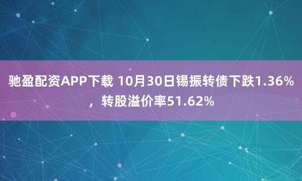 驰盈配资APP下载 10月30日锡振转债下跌1.36%，转股溢价率51.62%